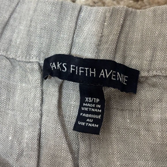 Saks Fifth Avenue 100% Linen Pants Heather Gray Size XS | capsule wardrobe | - Picture 7 of 8